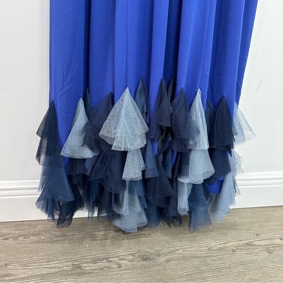 Free People Forget Me Not Blue Chiffon Maxi Dress Sleeveless NWT Size 4 - Picture 6 of 11